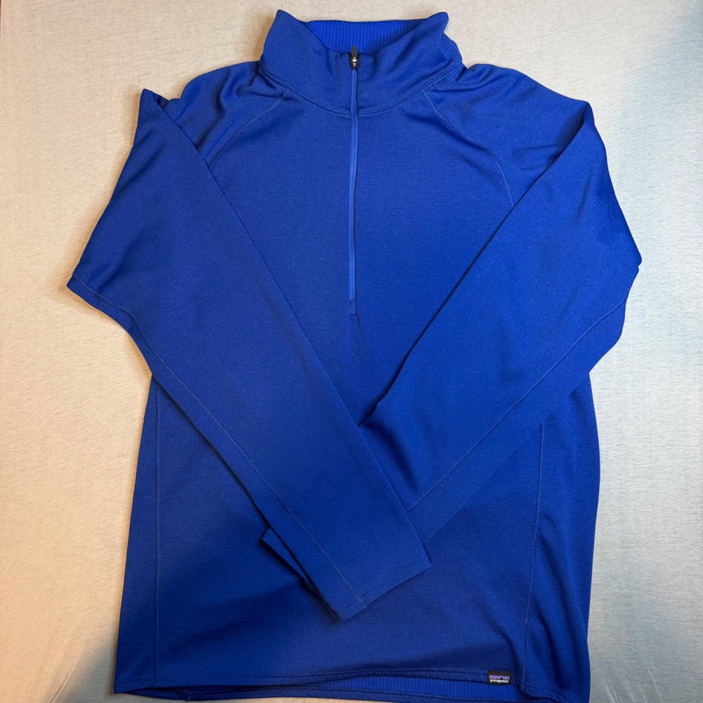 Patagonia Capilene Midweight Baselayer Mens Med Blue 1/4 Zip Polartec Pullover